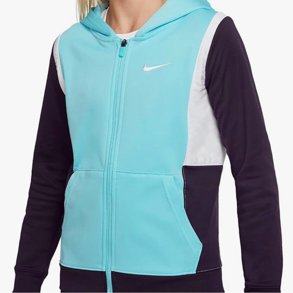 Nike Blue and Black kids Elite Hoodie Therma Fit